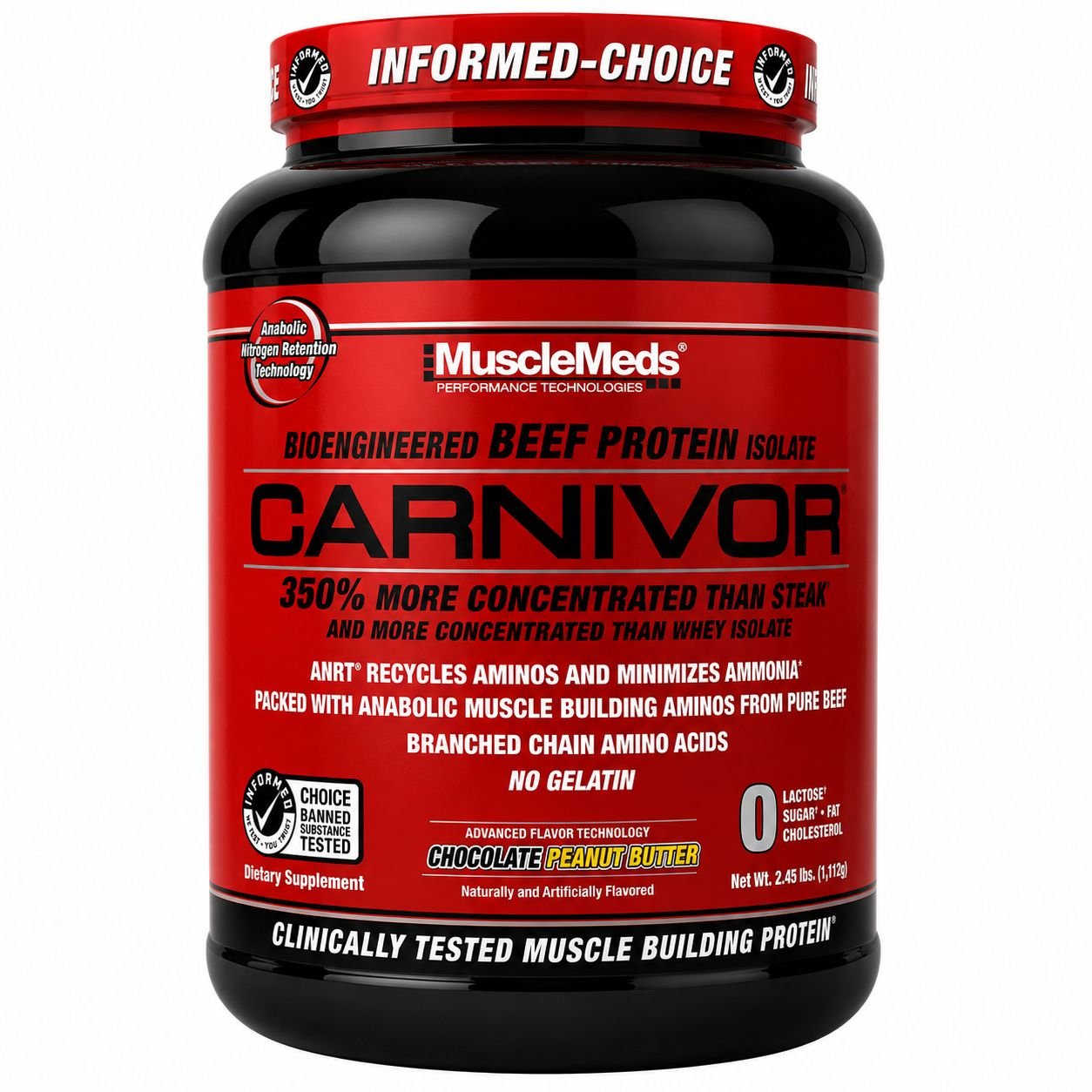 BEEF PROTEIN CARNIVOR HYDROLIZADO PEANUT BUTTER MUSCLEMEDS 1876G