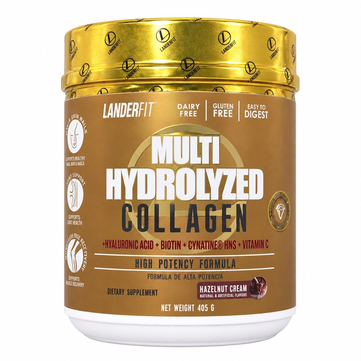 COLAGENO MULTI HYDROLYZED LANDER HAZENUT CREAM 405G