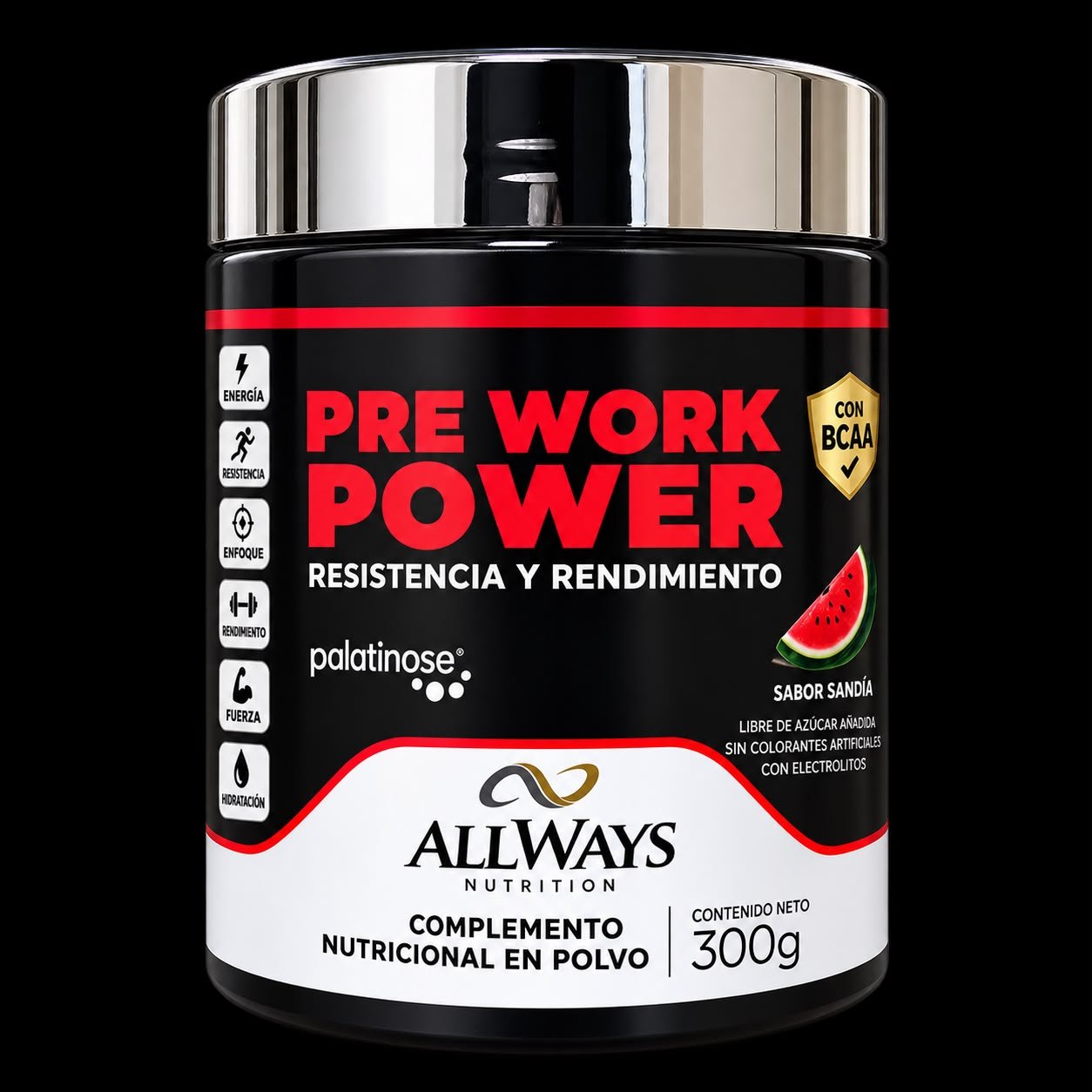 PRE TREINO SABOR MELANCIA 300G ALLWAYS HEALTH