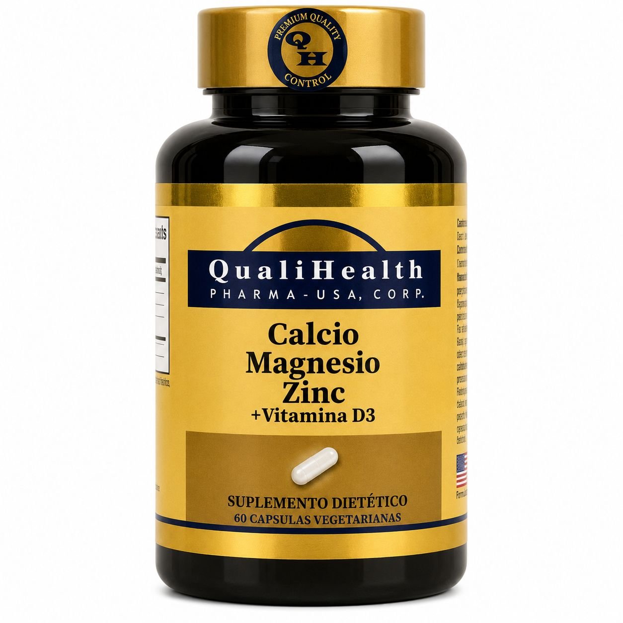 VITAMINA CALCIO+MAGNESIO+ZINCO+VIT D3 QUALIHEALTH C/60 CAP
