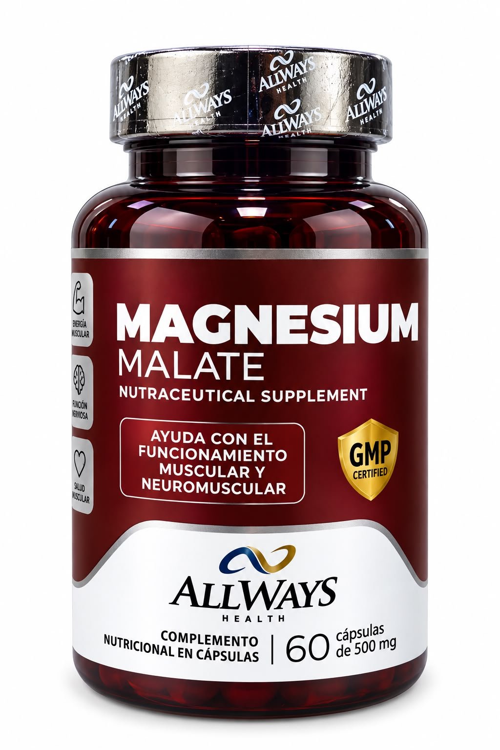 VITAMINA MAGNESIUM MALATO 500MG C/60 CAPS
