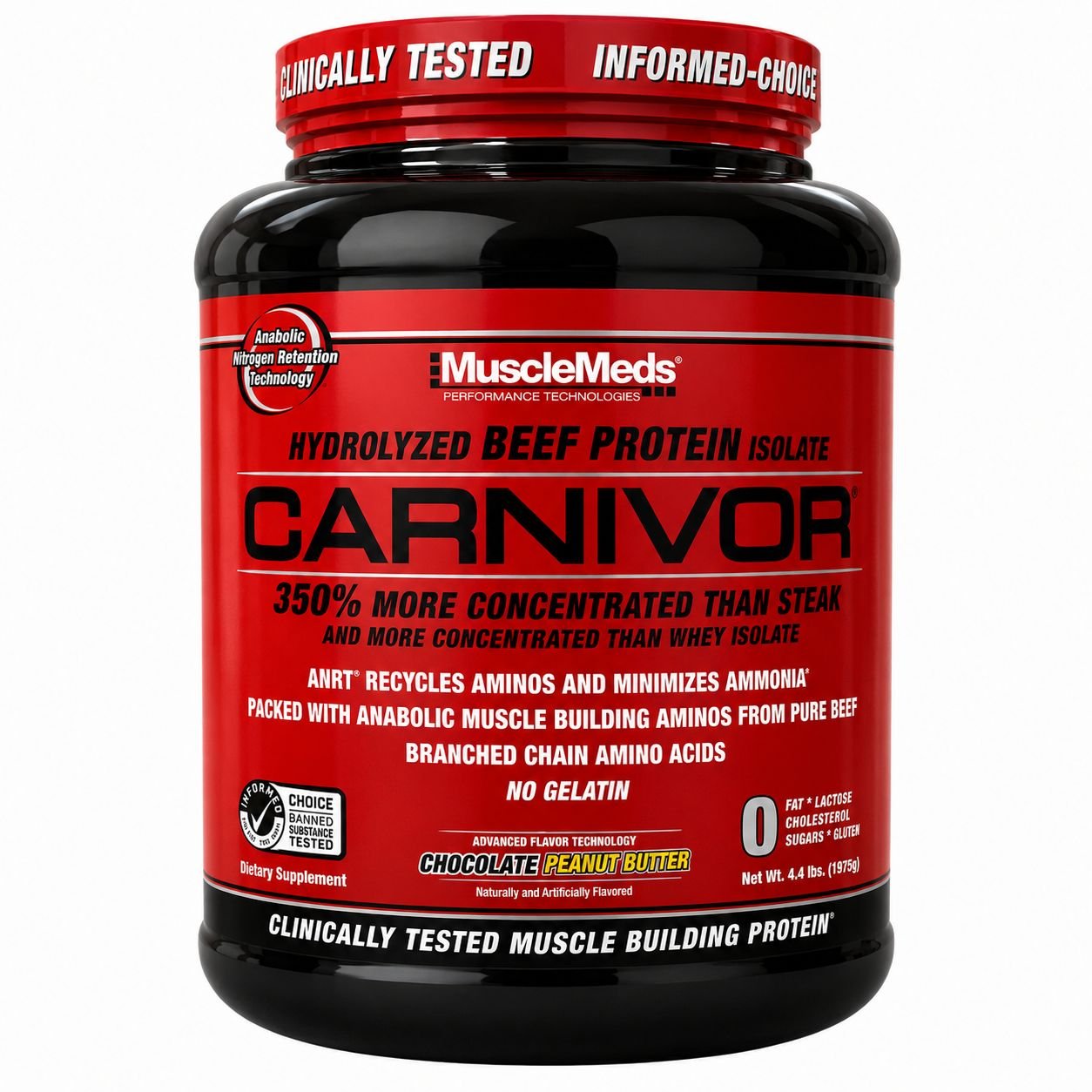 BEEF PROTEIN CARNIVOR HYDROLIZADO PEANUT BUTTER MUSCLEMEDS 938G
