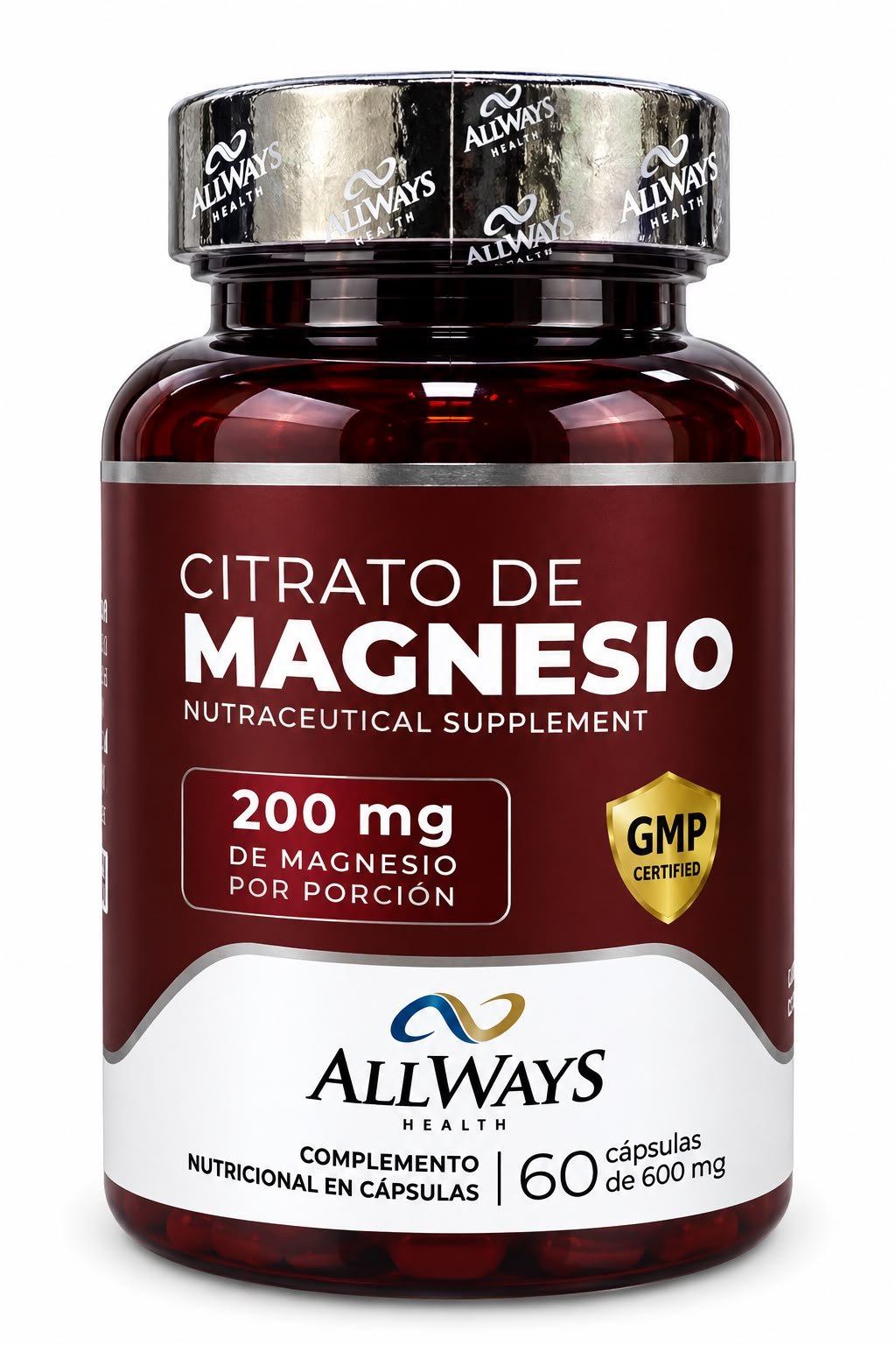 VITAMINA MAGNESIO CITRATO 200MG C/60 CAPS ALLWAYS HEALTH