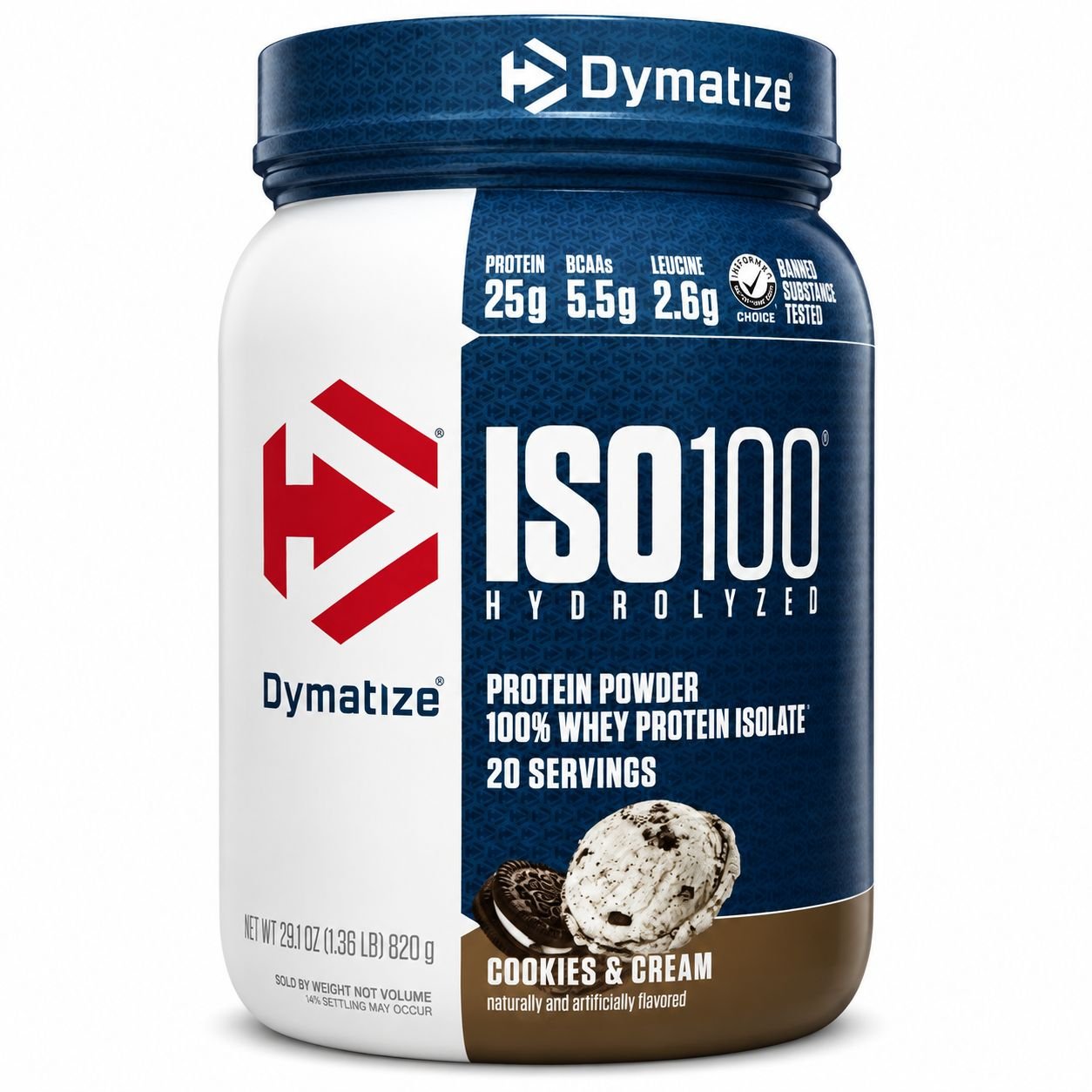 WHEY PROTEIN ISOLADO HYDROLIZADO COOKIES AND CREAM DYMATIZE 610G